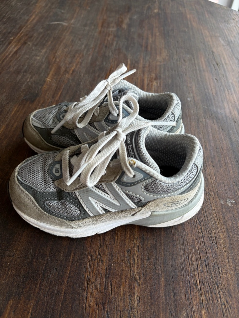 New Balance Kids' Gray and White Athletic Sneakers